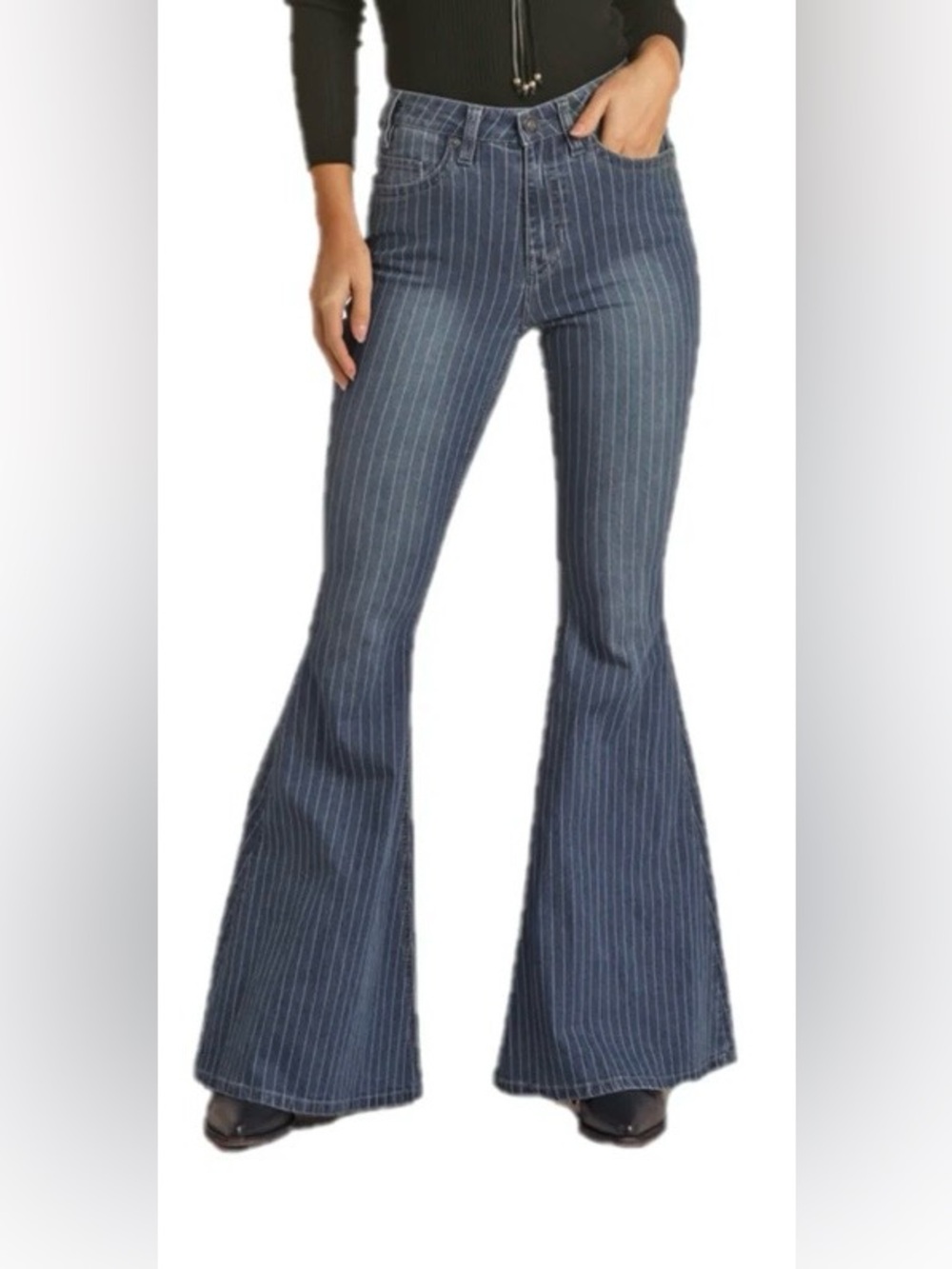 Rock & Roll Denim high rise bell bottoms